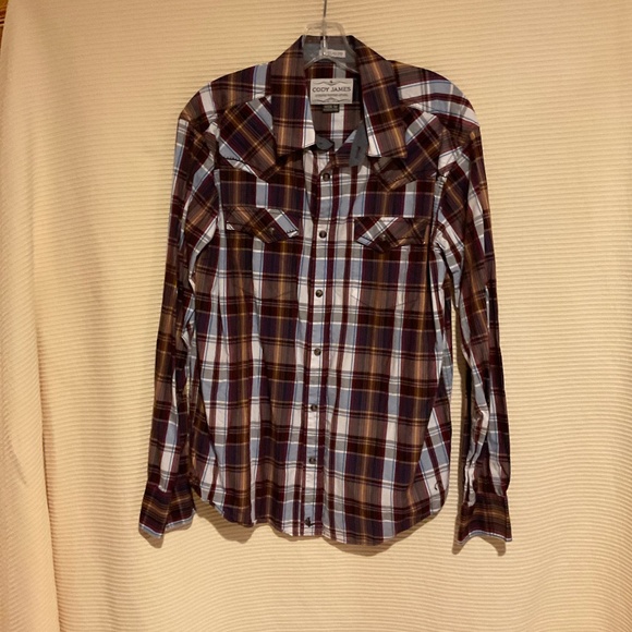 Cody James Other - Cody James Authentic Western Apparel Plaid long sleeve shirt in Brown and Blue